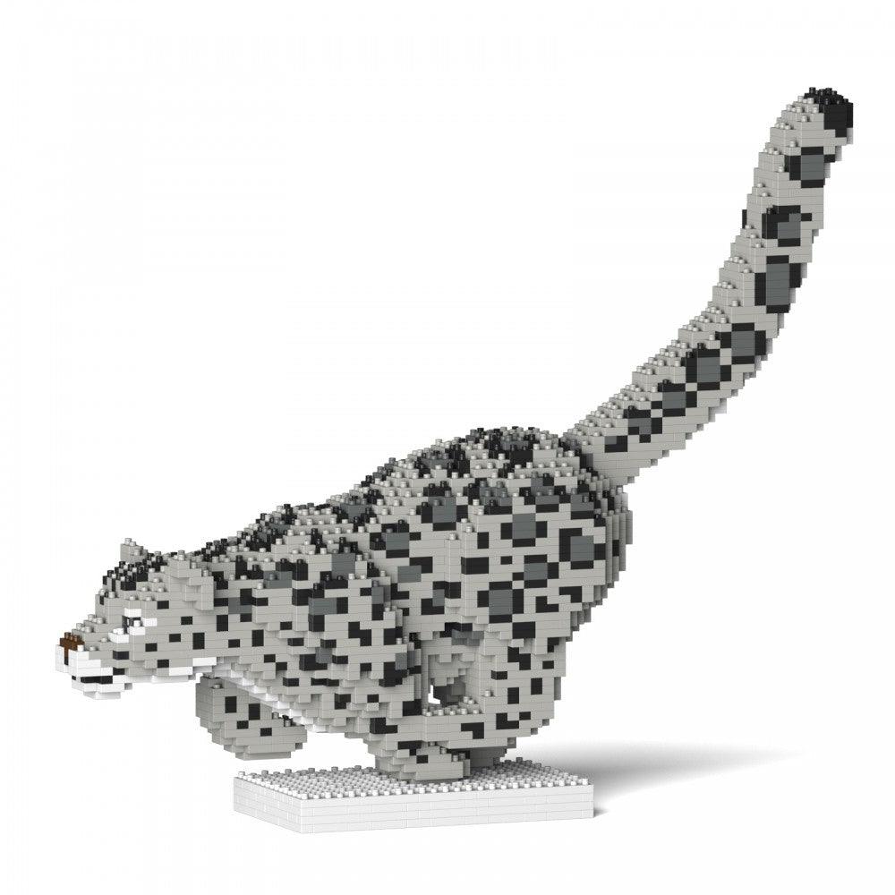 Snow Leopard Sculpture - LAminifigs , lego style jekca building set, white background