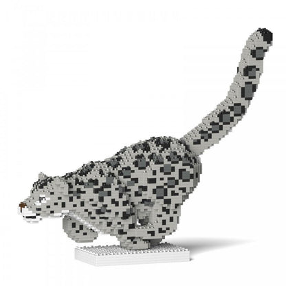 Snow Leopard Sculpture - LAminifigs , lego style jekca building set, white background