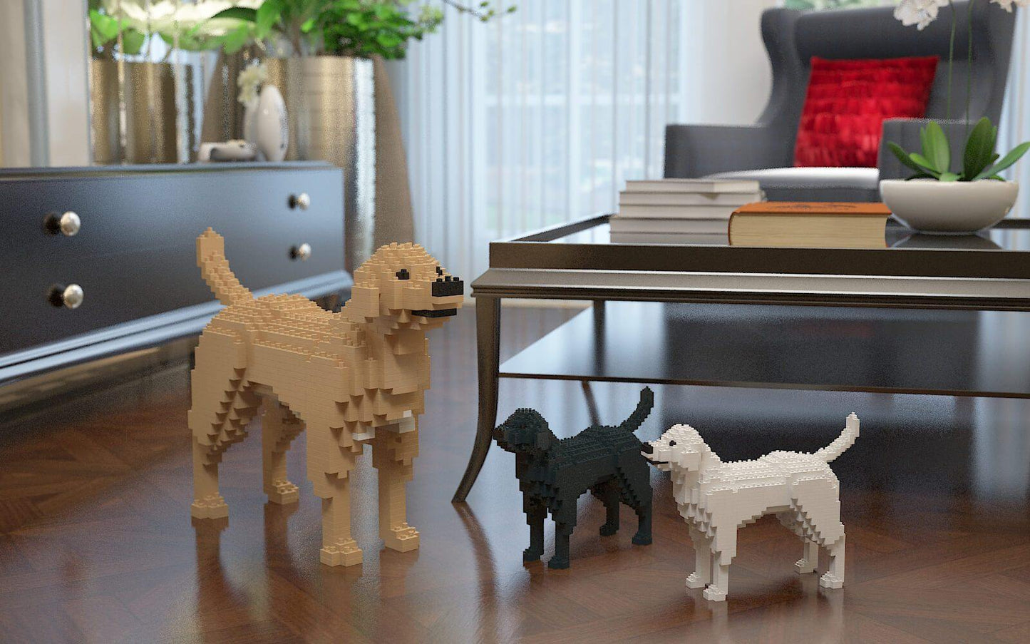 Labrador Retriever Dog Sculptures - LAminifigs , lego style jekca building set