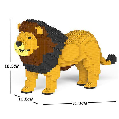 Lion Sculpture - LAminifigs , lego style jekca building set size details