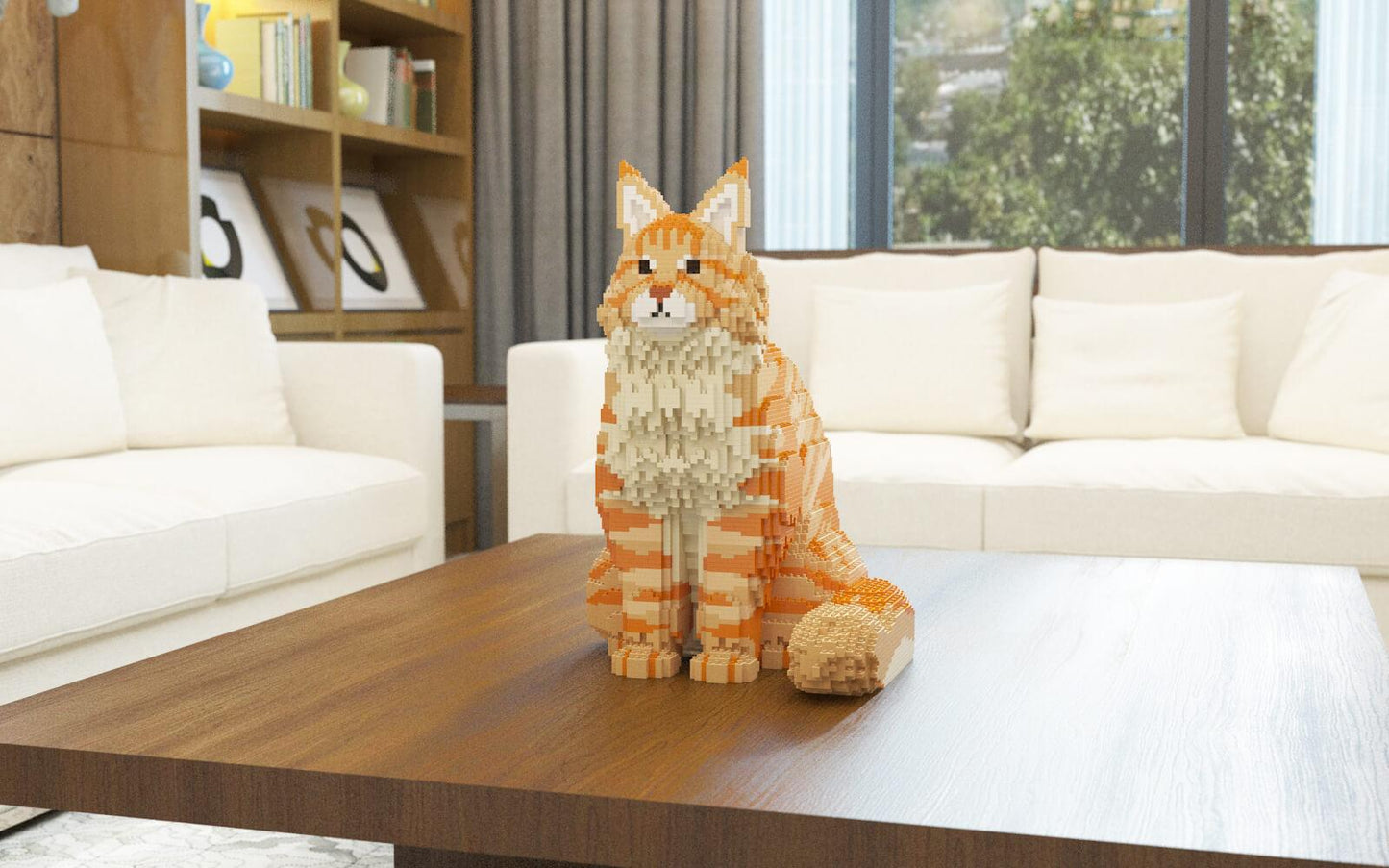 Maine Coon Cats Sculptures - LAminifigs , lego style jekca building set