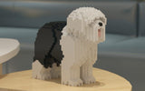 Old English Sheepdog Dog Sculptures - LAminifigs , lego style jekca building set