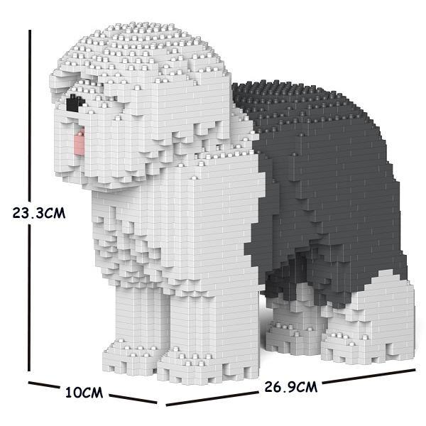 Old English Sheepdog Dog Sculptures - LAminifigs , lego style jekca building set