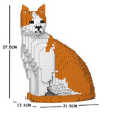 Orange & White Cats Sculptures - LAminifigs , lego style jekca building set