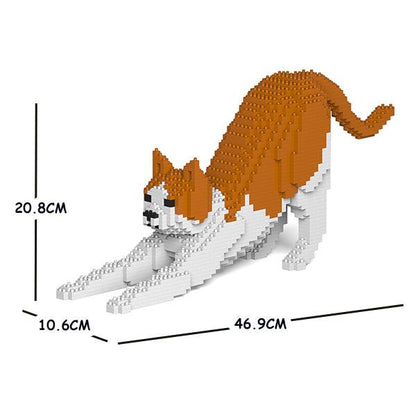 Orange & White Cats Sculptures - LAminifigs , lego style jekca building set