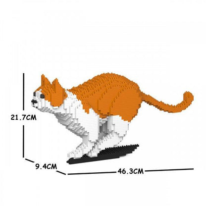 Orange & White Cats Sculptures - LAminifigs , lego style jekca building set