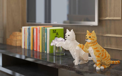 Orange Tabby Cats Sculptures - LAminifigs , lego style jekca building set