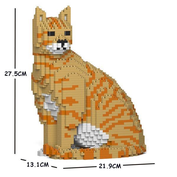 Orange Tabby Cats Sculptures - LAminifigs , lego style jekca building set