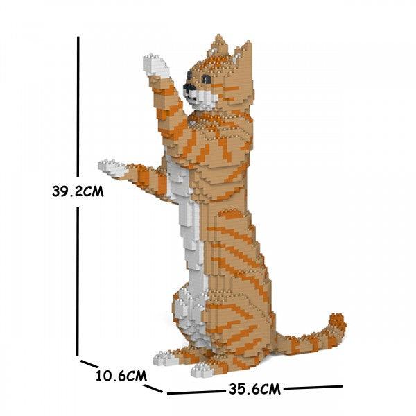 Orange Tabby Cats Sculptures - LAminifigs , lego style jekca building set