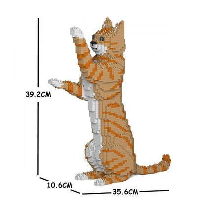 Orange Tabby Cats Sculptures - LAminifigs , lego style jekca building set