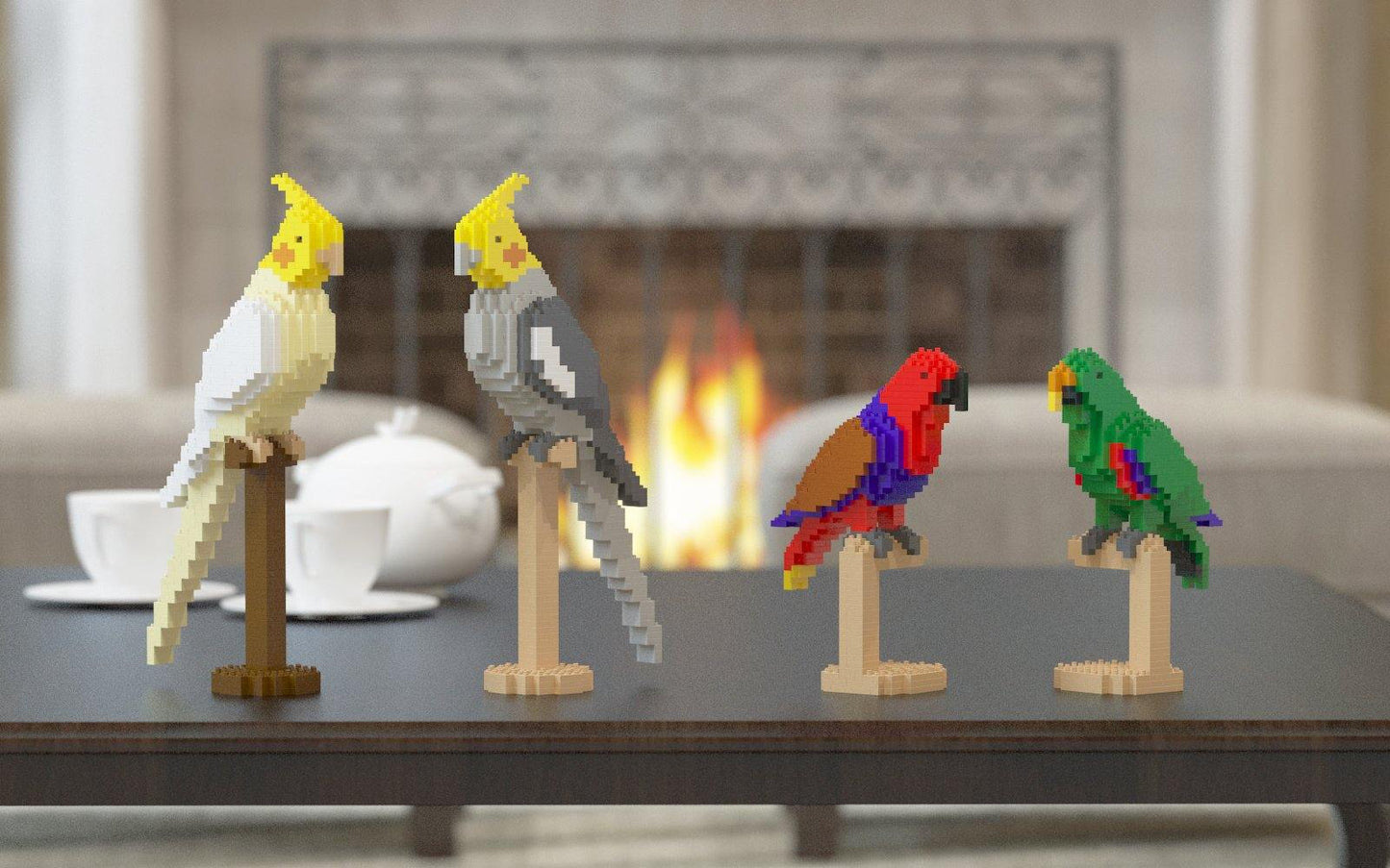 Parrots Sculptures - LAminifigs , lego style jekca building set