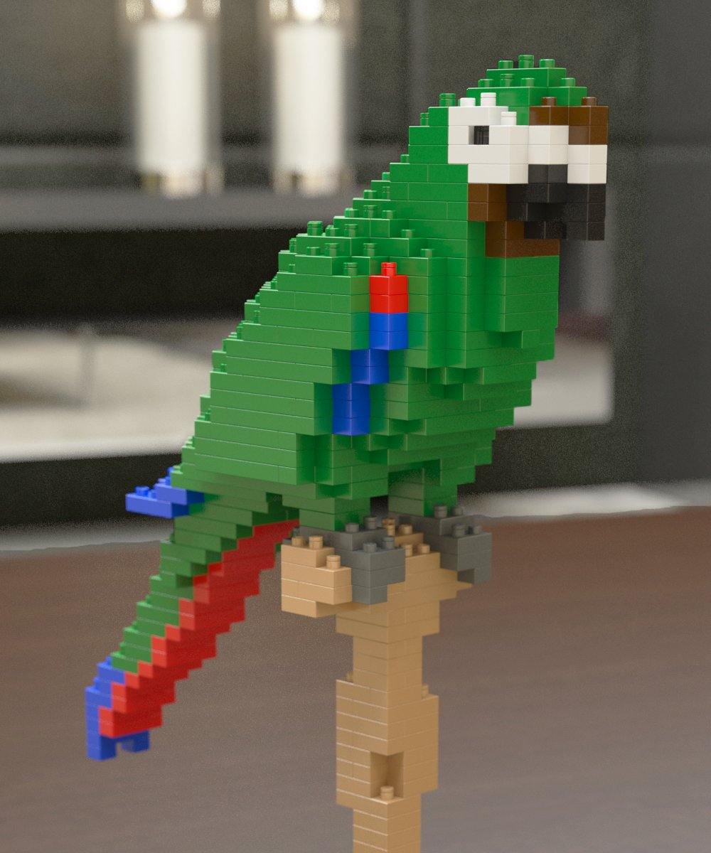 Parrots Sculptures - LAminifigs , lego style jekca building set