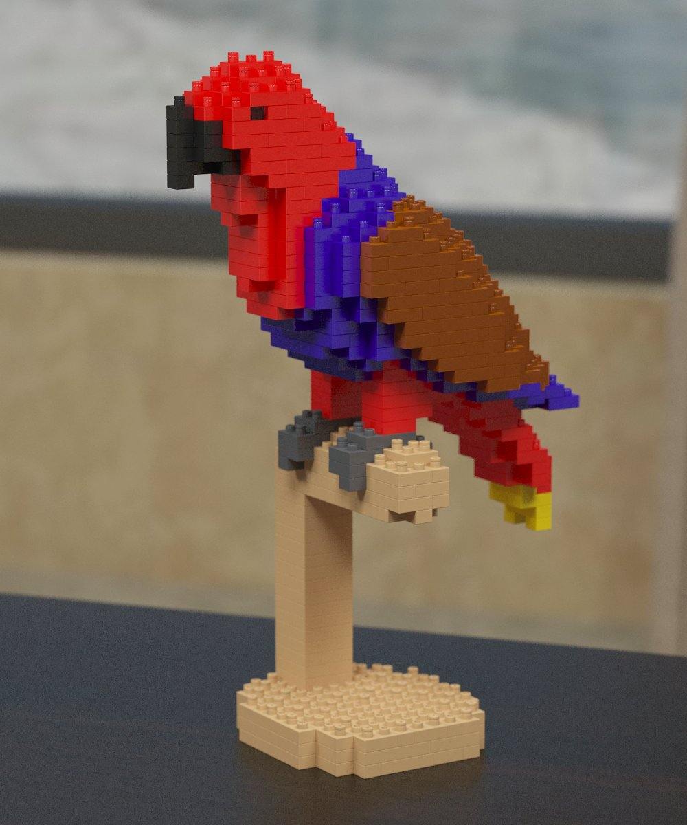 Parrots Sculptures - LAminifigs , lego style jekca building set