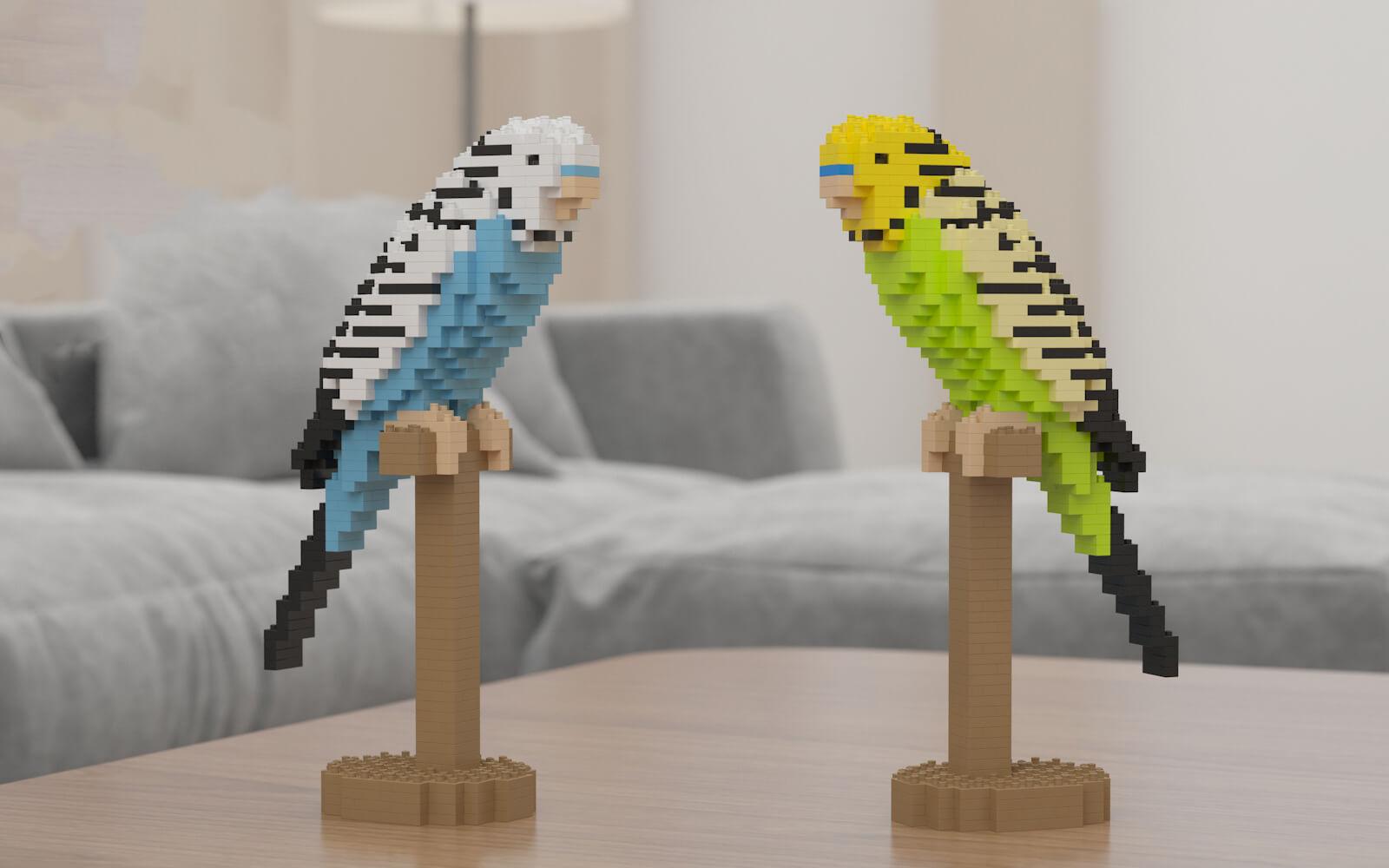 Parrots Sculptures - LAminifigs , lego style jekca building set