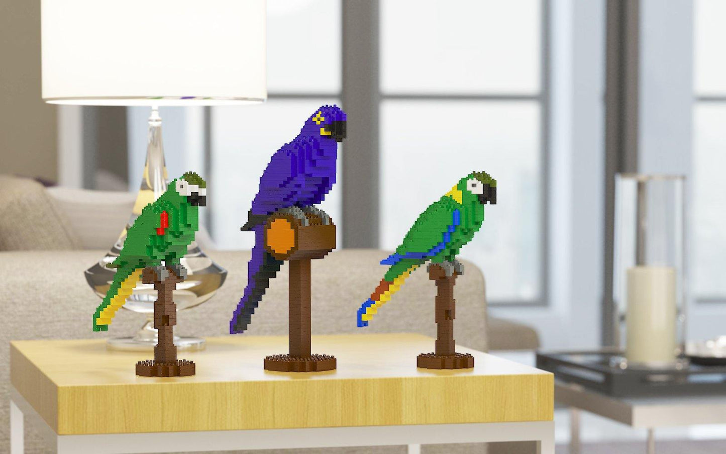 Parrots Sculptures - LAminifigs , lego style jekca building set