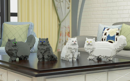 Persian Cats Sculptures - LAminifigs , lego style jekca building set