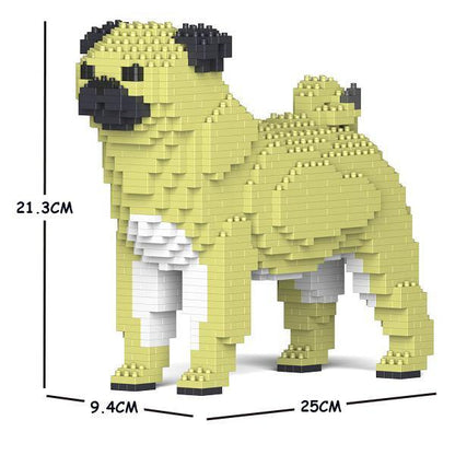 Pug Dog Sculptures - LAminifigs , lego style jekca building set