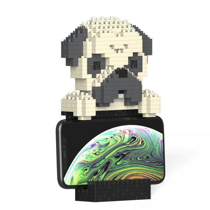 Pug Phone Stand - LAminifigs , lego style jekca building set