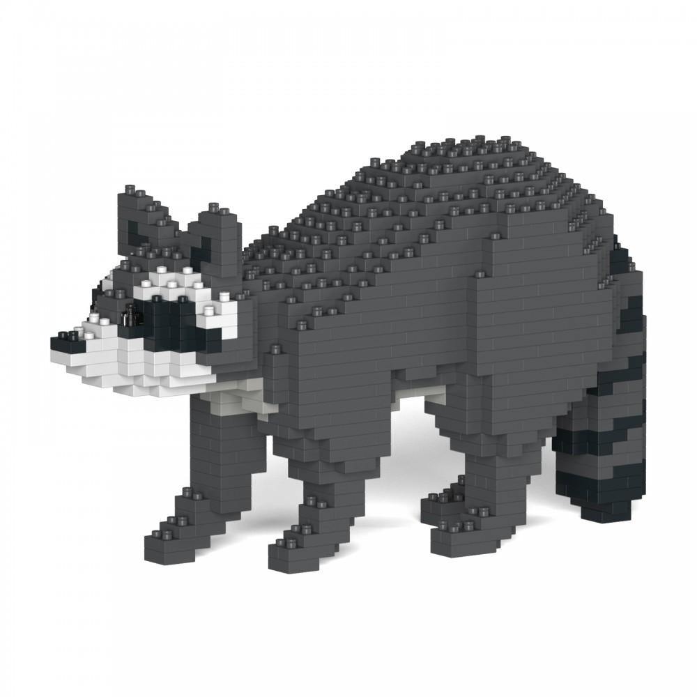 raccoon sculpture made of building blocks - LAminifigs , lego style jekca building set