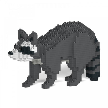 raccoon sculpture made of building blocks - LAminifigs , lego style jekca building set