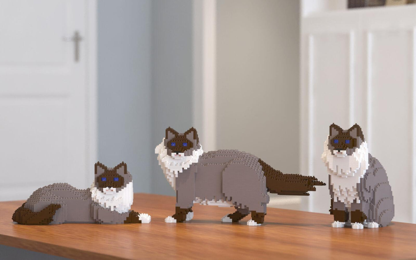 Ragdoll Cats Sculptures - LAminifigs , lego style jekca building set