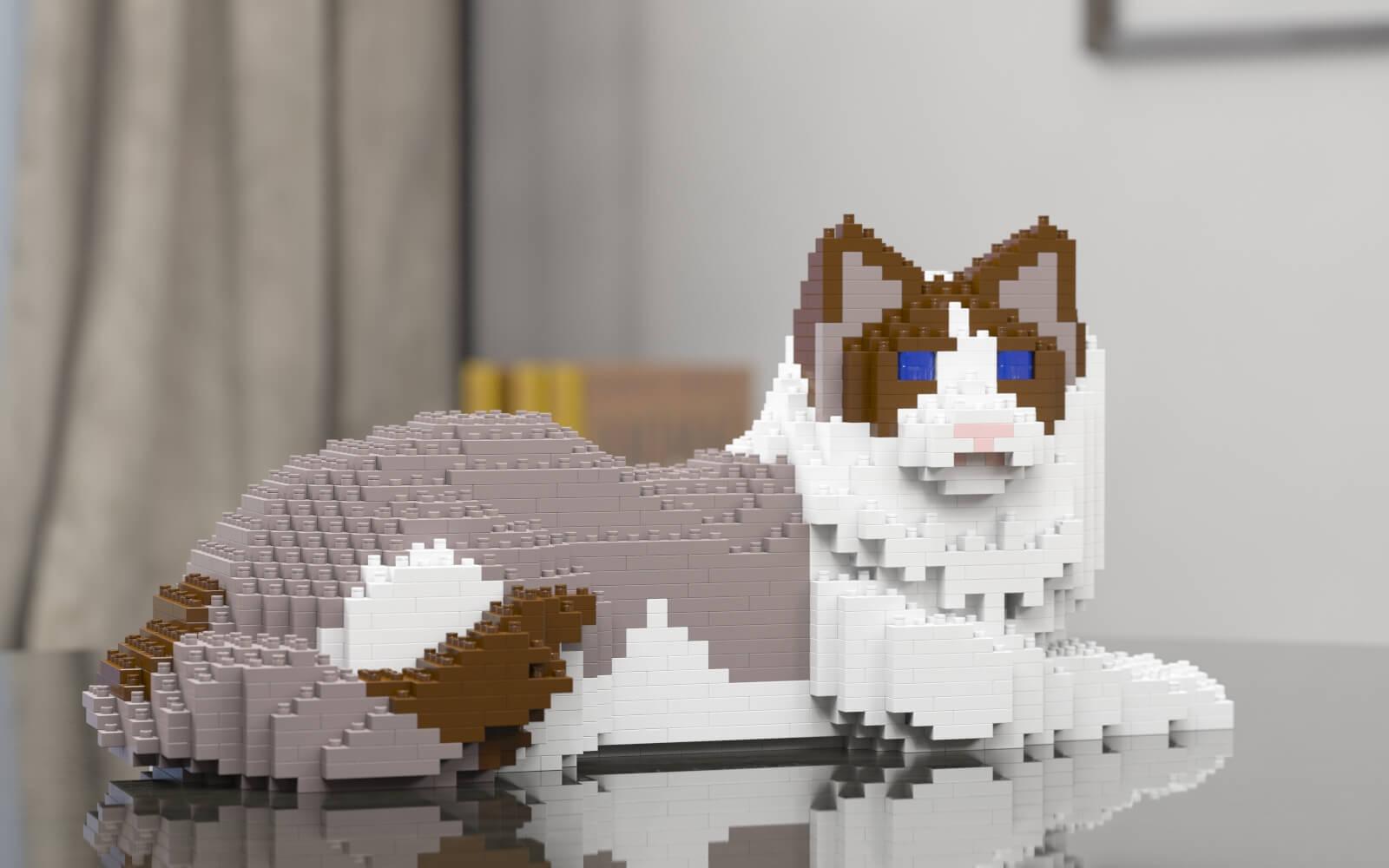 Ragdoll Cats Sculptures - LAminifigs , lego style jekca building set