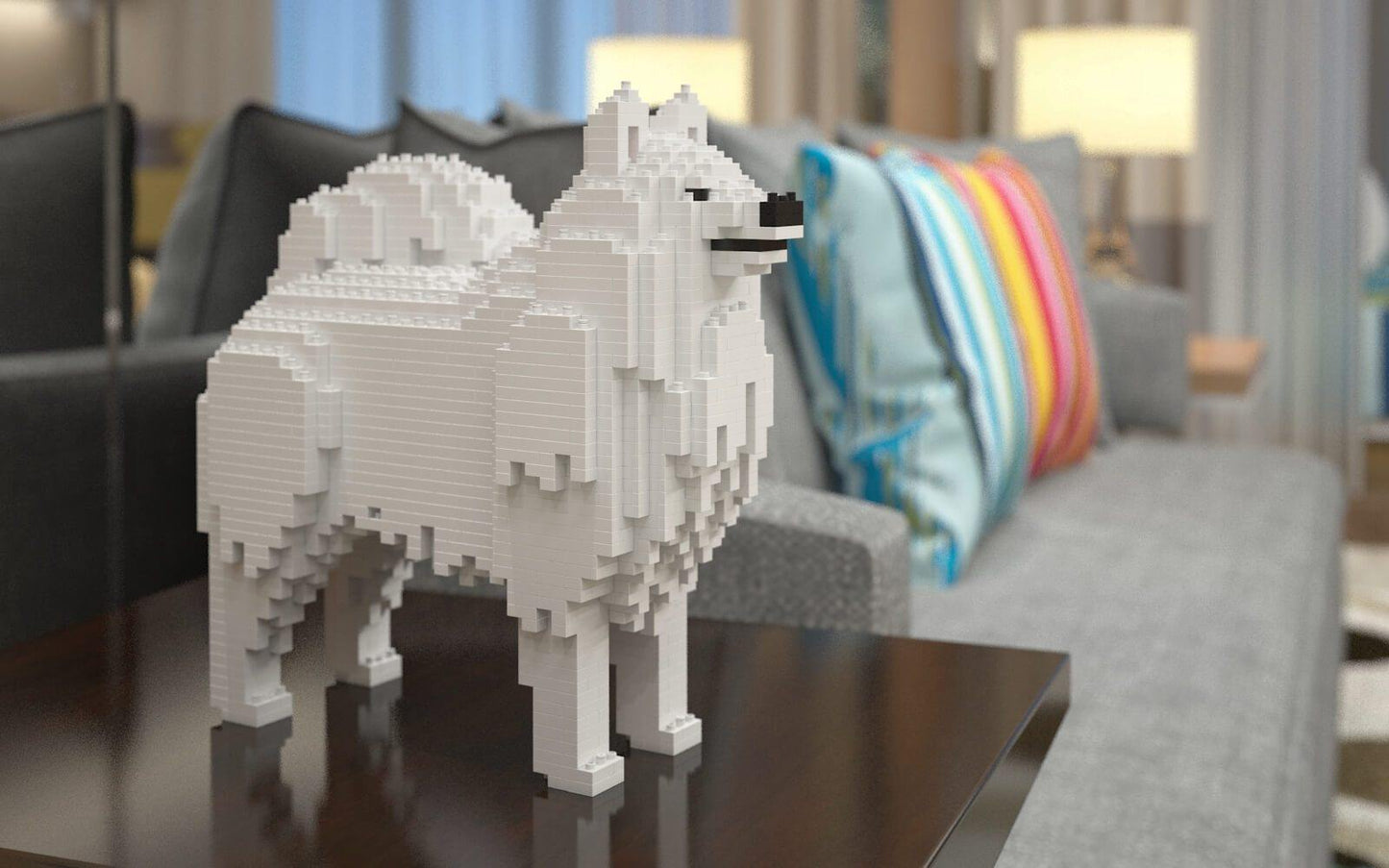 Samoyed Dog Sculptures - LAminifigs , lego style jekca building set