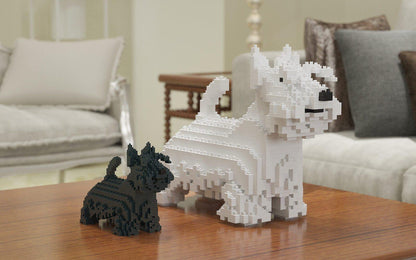 Scottish Terrier Dog Sculptures - LAminifigs , lego style jekca building set