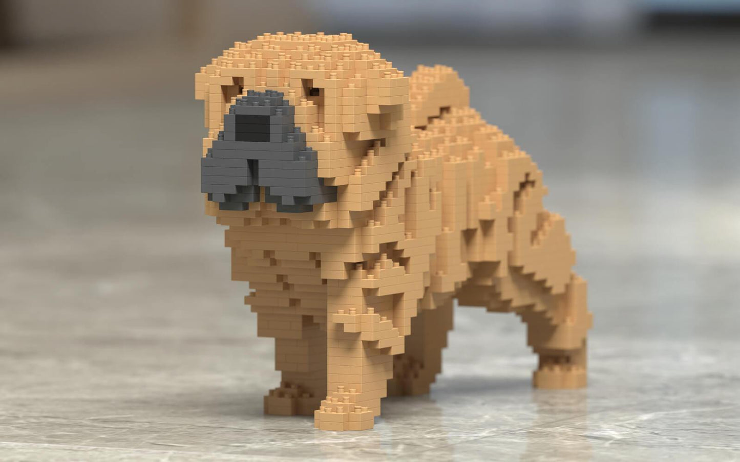 Shar Pei Dog Sculptures - LAminifigs , lego style jekca building set