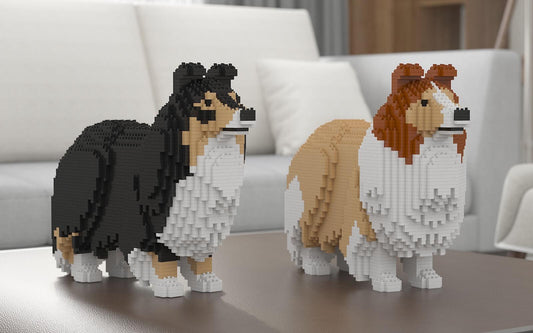 Shetland Sheepdog Dog Sculptures - LAminifigs , lego style jekca building set