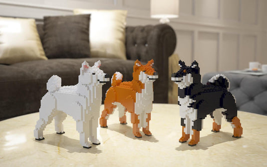 Shiba Inu Dog Sculptures - LAminifigs , lego style jekca building set