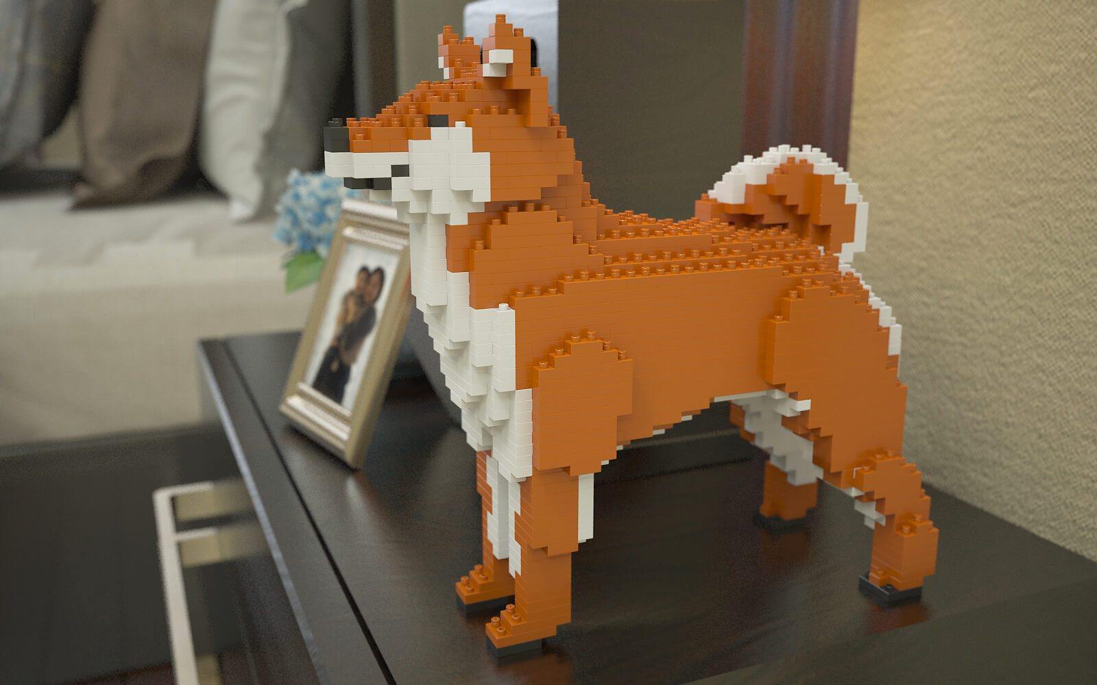 Shiba Inu Dog Sculptures - LAminifigs , lego style jekca building set