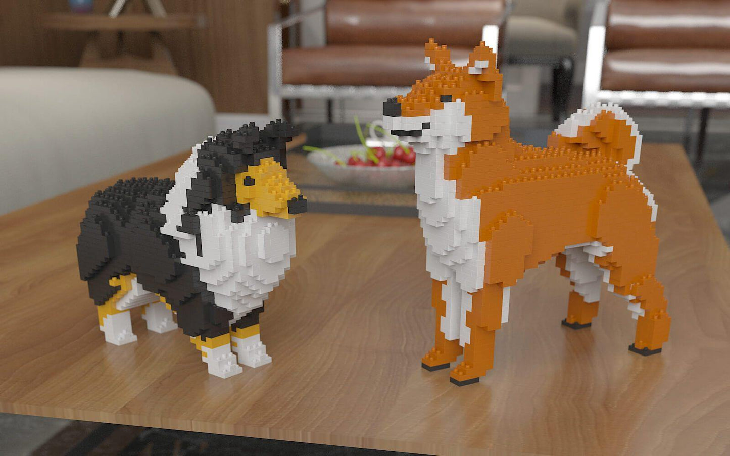 Shiba Inu Dog Sculptures - LAminifigs , lego style jekca building set