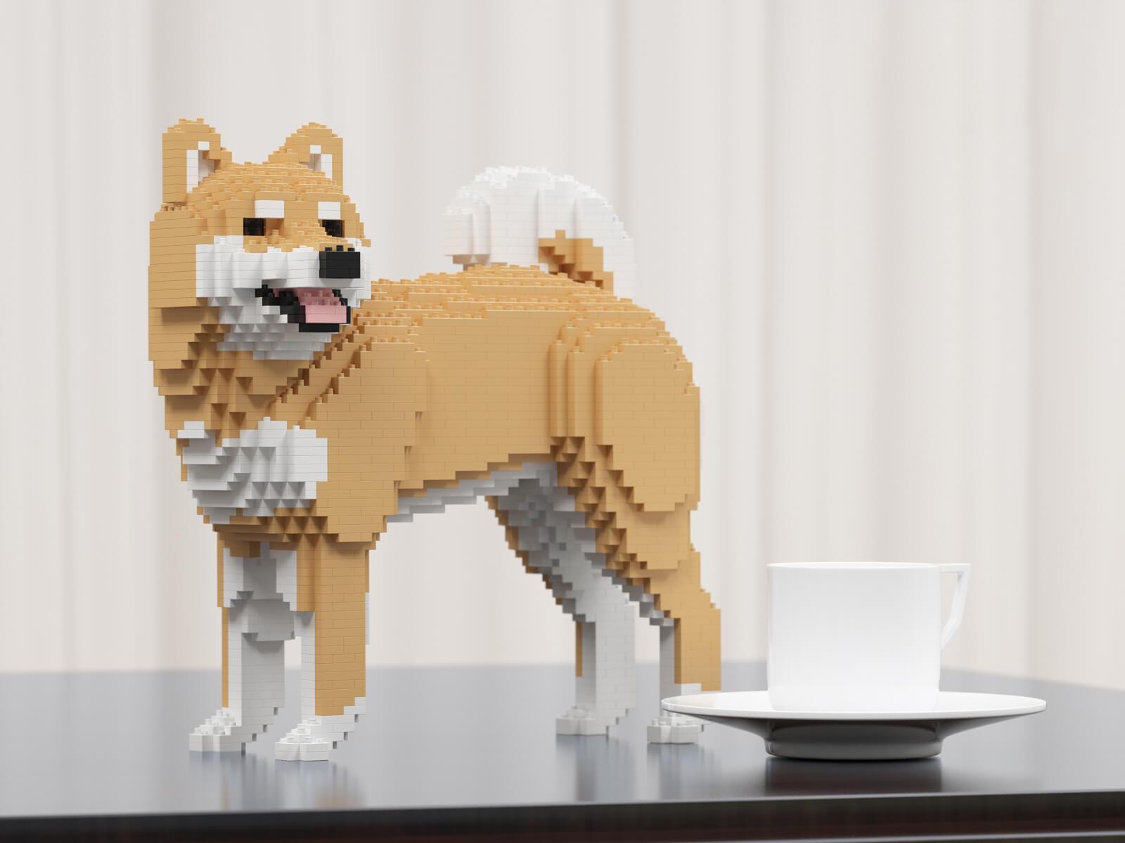 Shiba Inu New Dog Sculptures - LAminifigs , lego style jekca building set