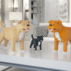 Staffordshire Bull Terrier Dog Sculptures - LAminifigs , lego style jekca building set