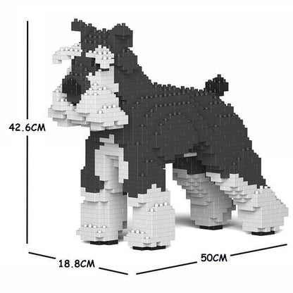 Standard Schnauzer Dog Sculptures - LAminifigs , lego style jekca building set