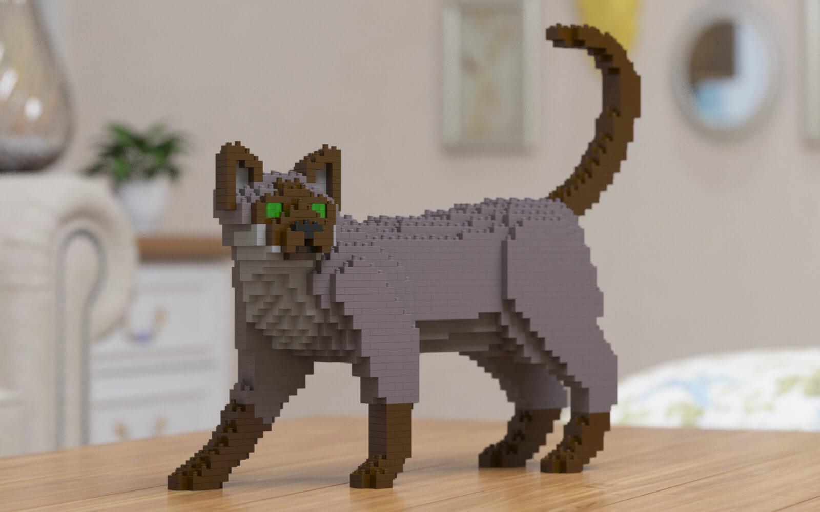 Tonkinese Cats Sculptures - LAminifigs , lego style jekca building set