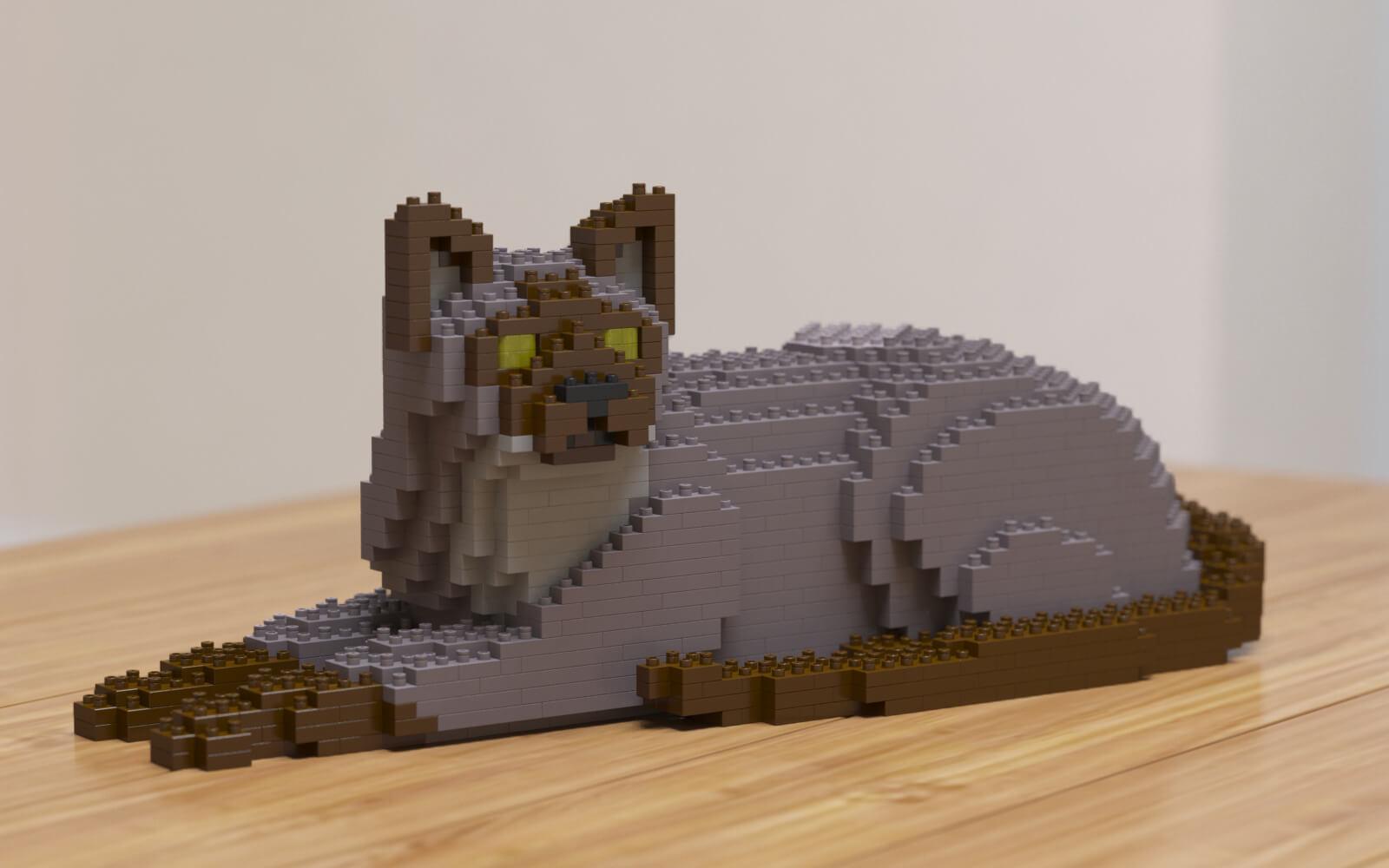 Tonkinese Cats Sculptures - LAminifigs , lego style jekca building set