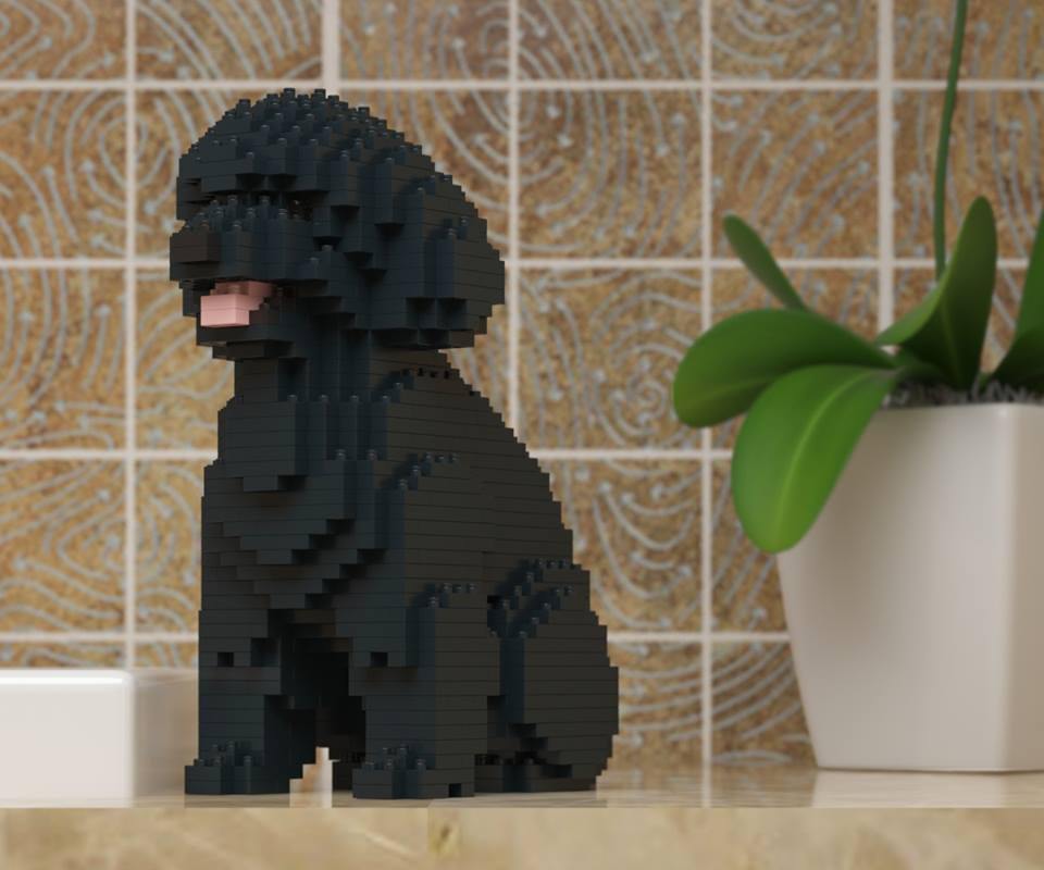 Toy Poodle Dog Sculptures - LAminifigs , lego style jekca building set