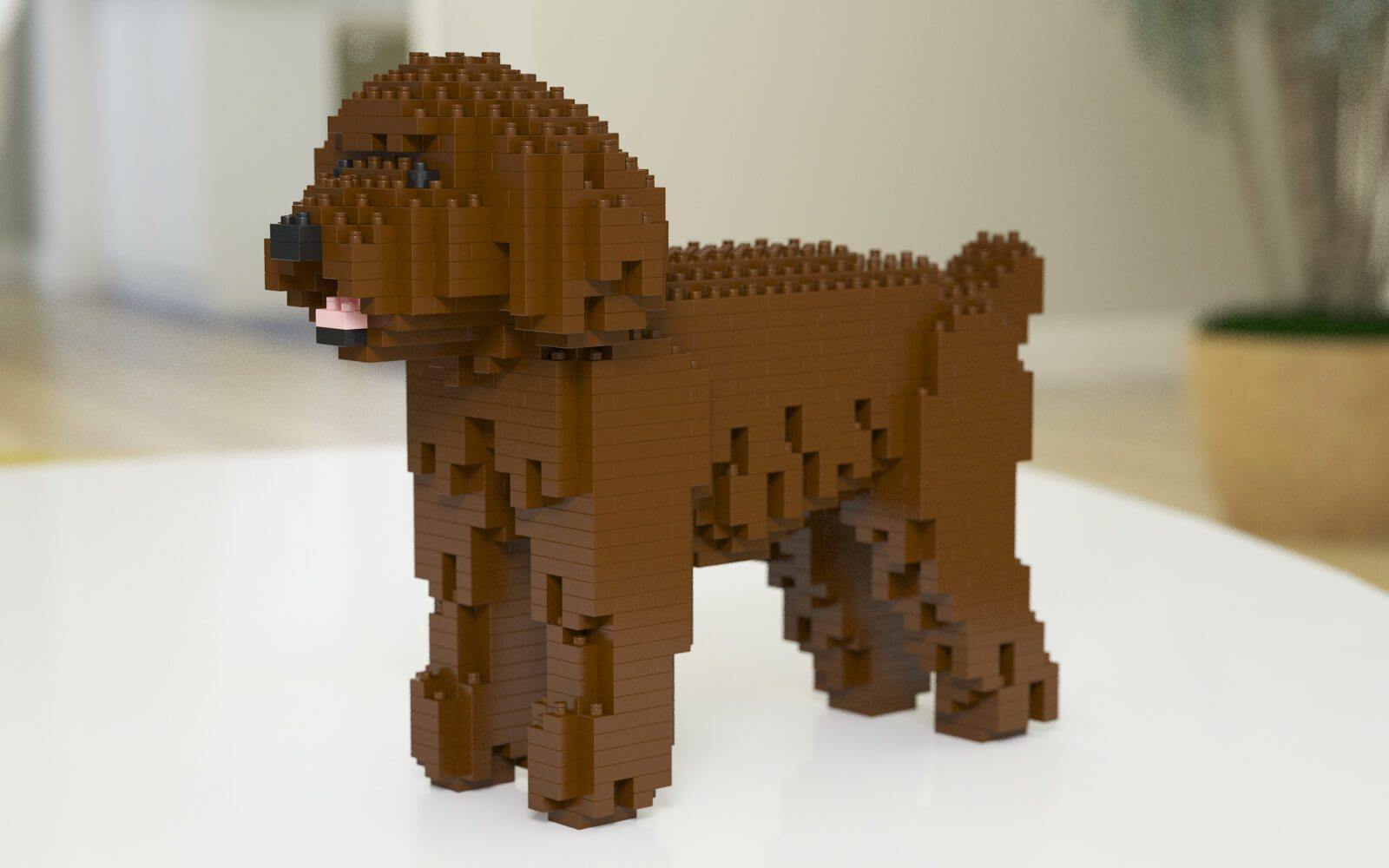 Toy Poodle Dog Sculptures - LAminifigs , lego style jekca building set