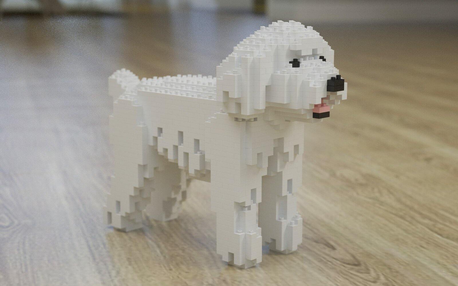 Toy Poodle Dog Sculptures - LAminifigs , lego style jekca building set