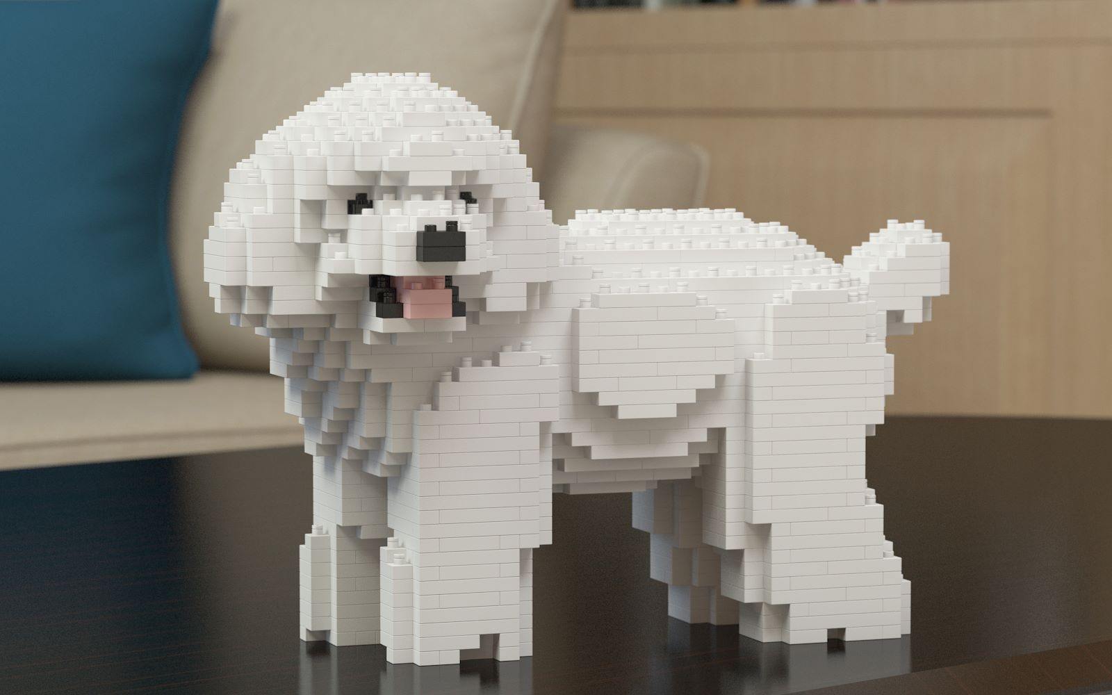 Toy Poodle Dog Sculptures - LAminifigs , lego style jekca building set