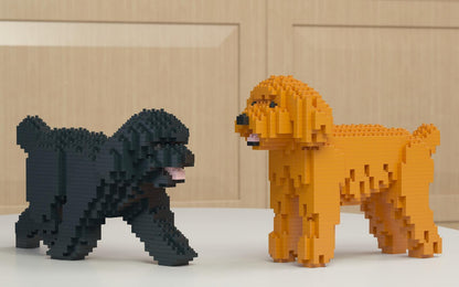 Toy Poodle Dog Sculptures - LAminifigs , lego style jekca building set