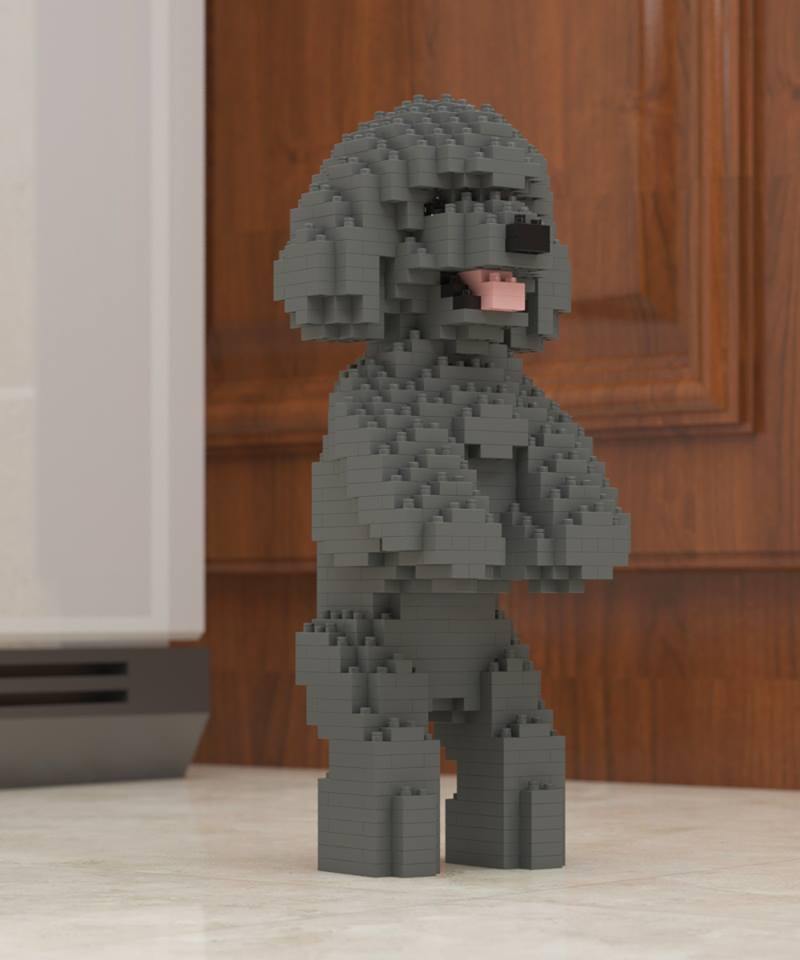 Toy Poodle Dog Sculptures - LAminifigs , lego style jekca building set