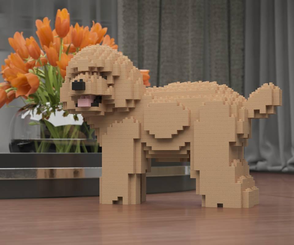 Toy Poodle Dog Sculptures - LAminifigs , lego style jekca building set