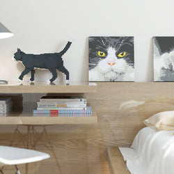Tuxedo Cat Brick Paintings - LAminifigs , lego style jekca building set
