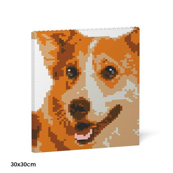 Welsh Corgi Brick Paintings - LAminifigs , lego style jekca building set