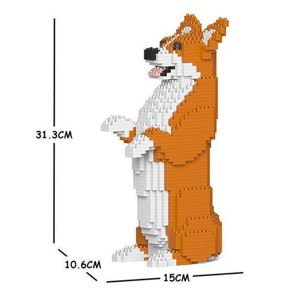 Welsh Corgi Dog Sculptures - LAminifigs , lego style jekca building set