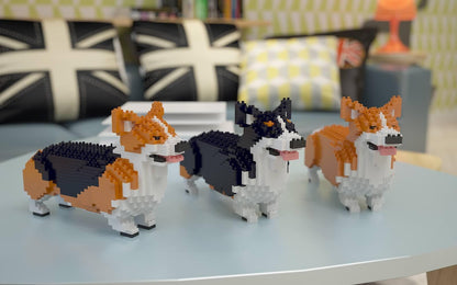 Welsh Corgi Dog Sculptures - LAminifigs , lego style jekca building set