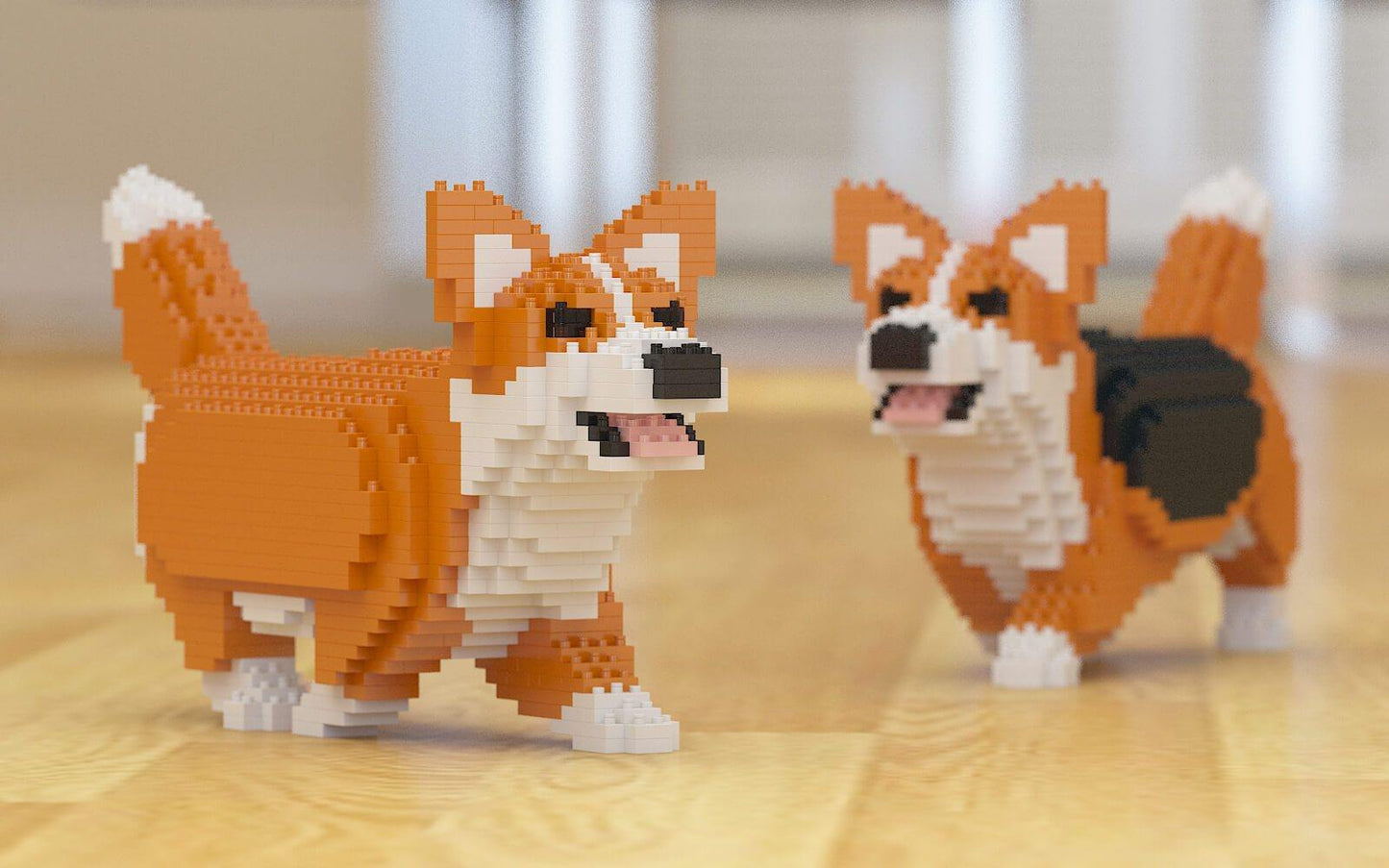 Welsh Corgi Dog Sculptures - LAminifigs , lego style jekca building set